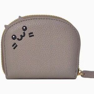 Cat Wallet Case Purse Card Holder,Cute Faux Leather‎ Wallet Elephant Gray New